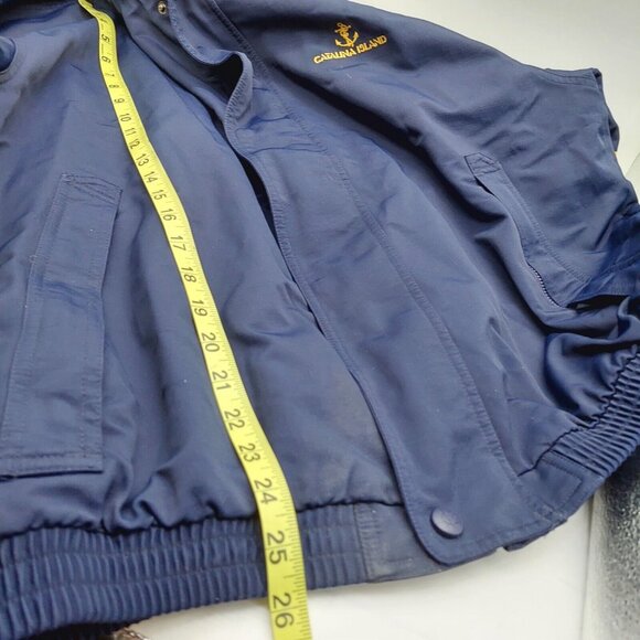 Outer Banks Crew Jacket Mens Medium Blue Hoodie Embroidered Catalina Island - Picture 4 of 11